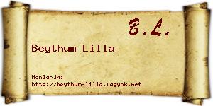 Beythum Lilla névjegykártya